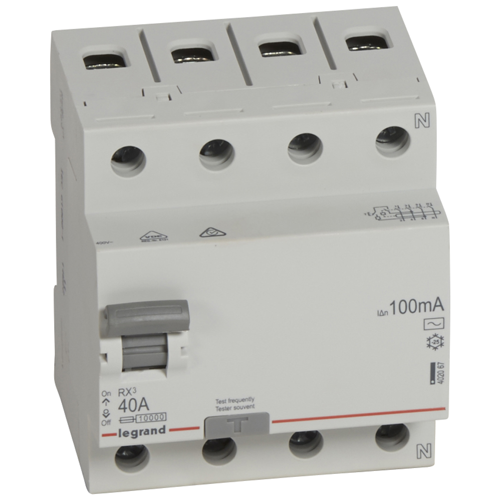 RX3 ВДТ 100мА 40А 4П АС Legrand RX3 ВДТ 100мА 40А 4П АС Legrand