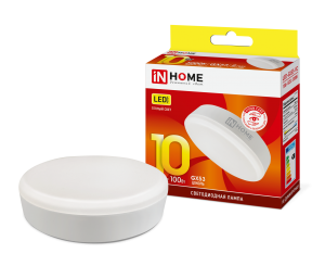 Лампа светодиодная LED-GX53-VC 10Вт 230В 3000К 950Лм IN HOME Лампа светодиодная LED-GX53-VC 10Вт 230В 3000К 950Лм IN HOME