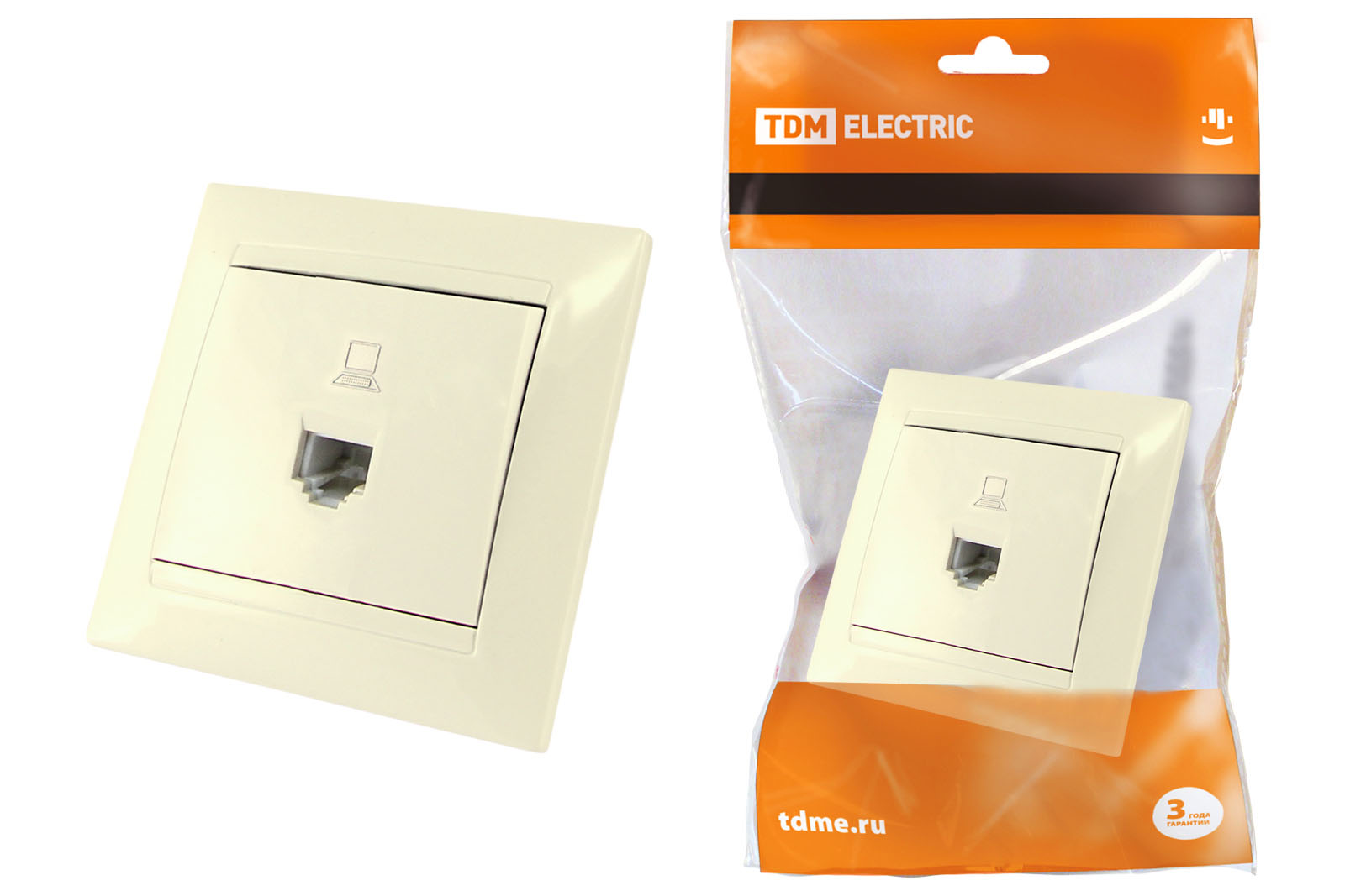 Розетка компьютерная RJ45  сл. кость Лама