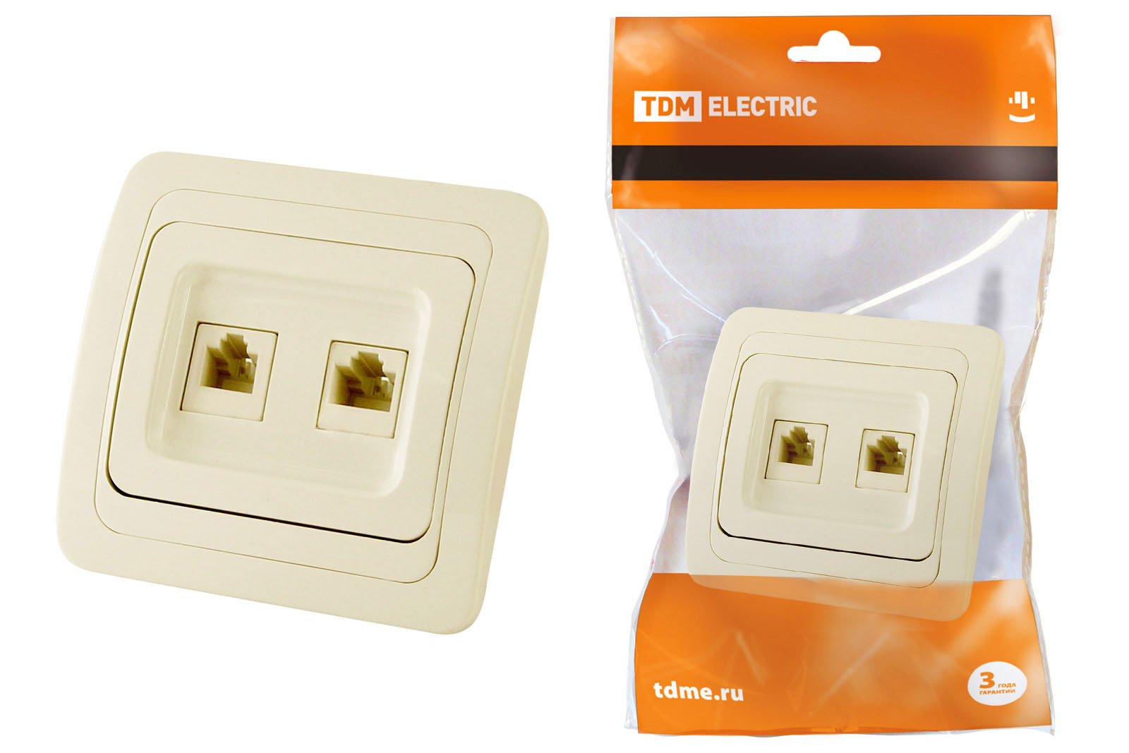Розетка компьютерная RJ-45 + TФ (RJ-11) сл. кость Валдай Розетка компьютерная RJ-45 + TФ (RJ-11) сл. кость Валдай